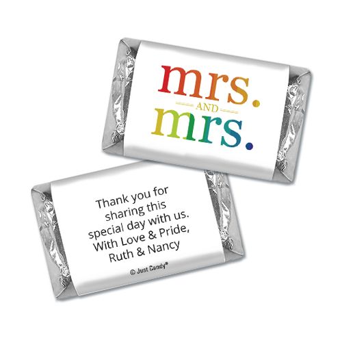 Personalized Hershey's Miniatures - Lesbian Wedding Mrs. & Mrs. Rainbow