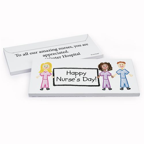 Deluxe Personalized Nurse Appreciation Nurse Scribbles Hershey's Chocolate Bar in Gift Box