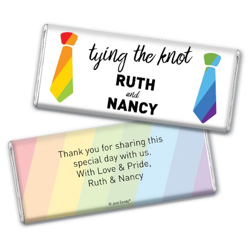Personalized Chocolate Bar & Wrapper - LGBT Wedding Tying the Knot