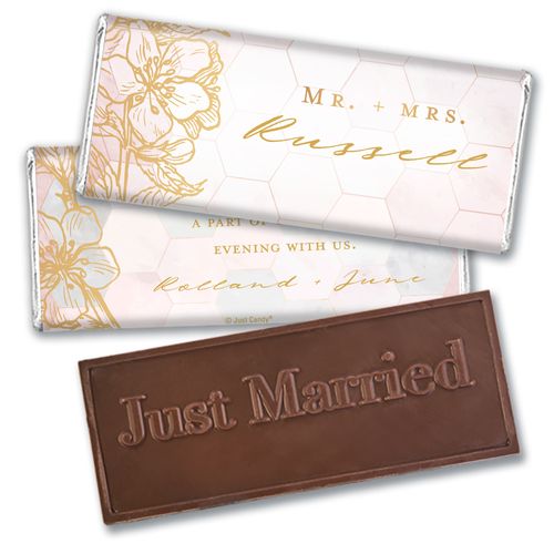 Personalized Blushing Dream Wedding Embossed Chocolate Bars