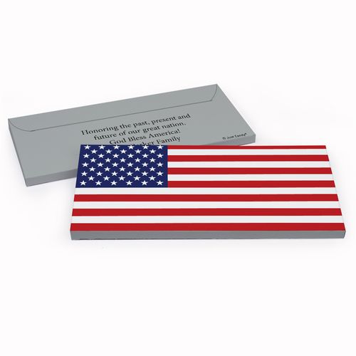 Deluxe Personalized American Flag Candy Bar Favor Box