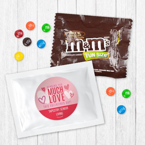 Personalized Valentine's Day Sending You Much Love - Milk Chocolate M&Ms