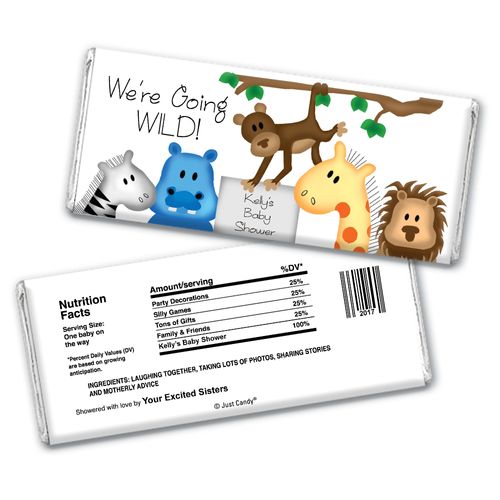 Zoo Shower Personalized Candy Bar - Wrapper Only