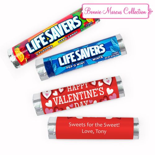 Personalized Valentine's Day Bonnie Marcus Solid Red Lifesavers Rolls (20 Rolls)