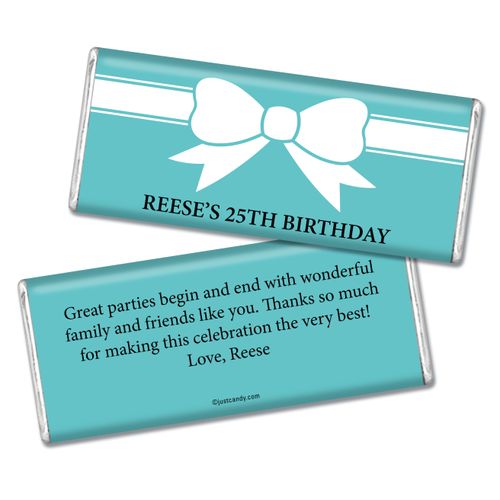 Birthday Personalized Chocolate Bar Tiffany Style Bow