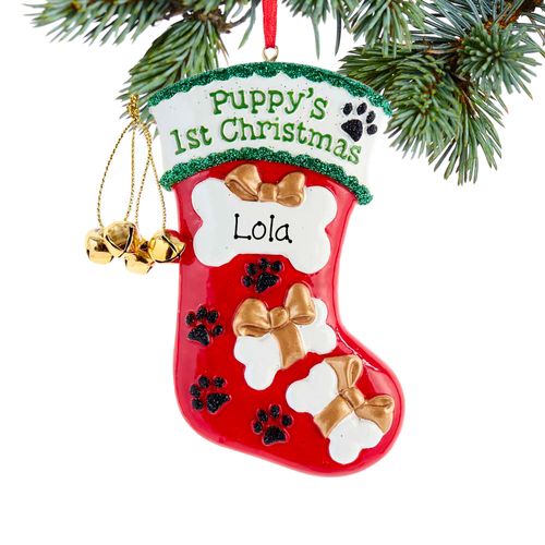 Personalized Puppy's First Christmas Stocking