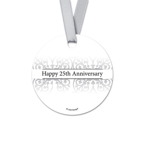 Personalized Fleur de Lis Anniversary Round Favor Gift Tags (20 Pack)