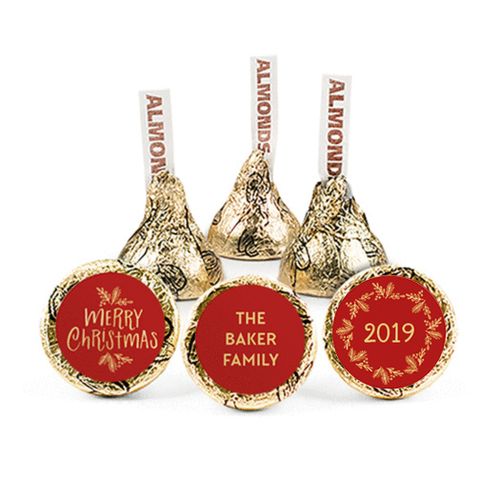 Personalized Christmas Joyful Gold Hershey's Kisses
