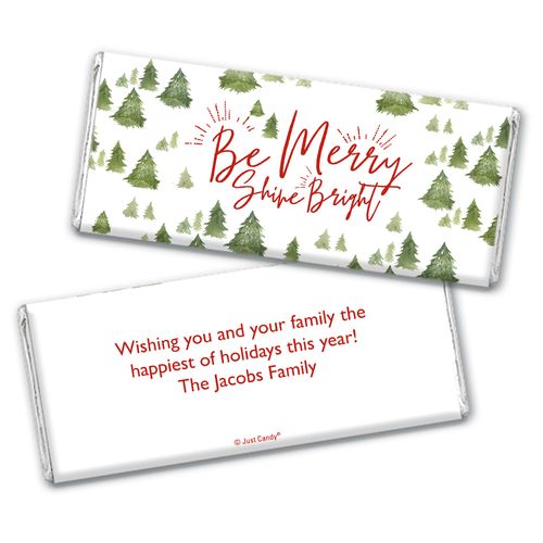 Personalized Christmas Be Merry Shine Bright Chocolate Bar Wrappers Only