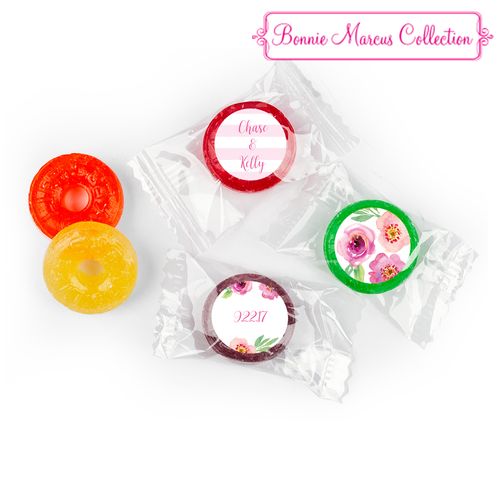 Floral Embrace Personalized Wedding LIFE SAVERS 5 Flavor Hard Candy Assembled