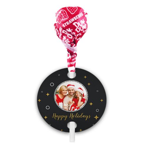 Personalized Once Upon a Holiday Christmas Dum Dums with Gift Tag (75 pops)