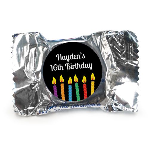 Birthday Personalized York Peppermint Patties Lit Candles