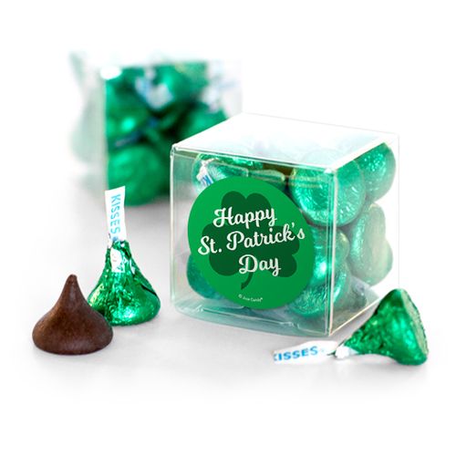 St. Patrick's Day Clovers Hershey's Kisses Clear Gift Box