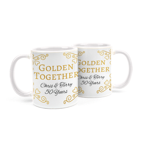 Personalized Anniversary Golden Together 11oz Mug