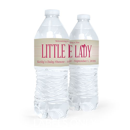 Personalized Baby Shower Little Lady Water Bottle Sticker Labels (5 Labels)