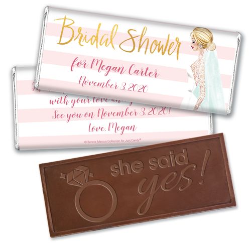 Bridal March Bridal Shower Favors Personalized Embossed Bar Assembled