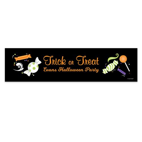 Personalized Halloween No Tricks Just Treats 5 Ft. Banner
