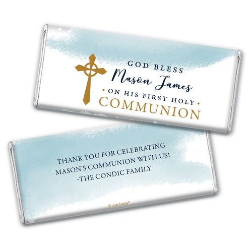 Personalized Communion God Bless Watercolor Chocolate Bars