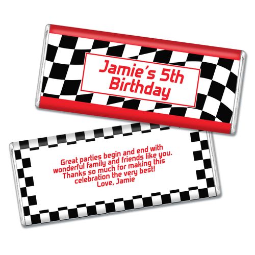 Birthday Racing Themed Personalized Chocolate Bar & Wrapper
