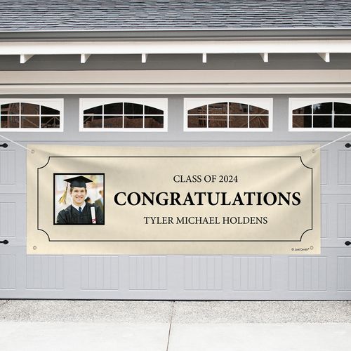 Personalized Graduation Garage Banner - Photo