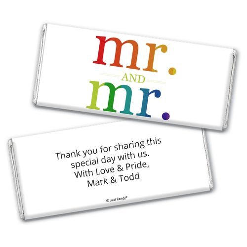 Personalized Chocolate Bar Wrappers Only - Gay Wedding Mr. & Mr. Rainbow