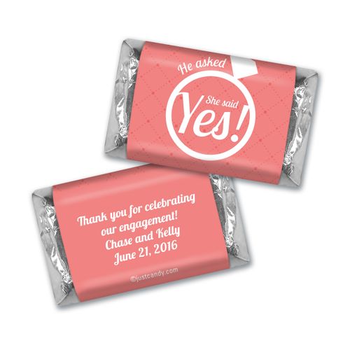 Engagement Party Favor Personalized HERSHEY'S MINIATURES She Said Yes! Ring