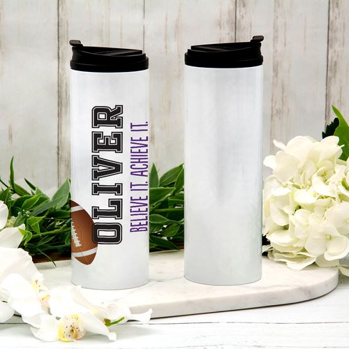 Personalized Football Stainless Steel Thermal Tumbler (16oz)