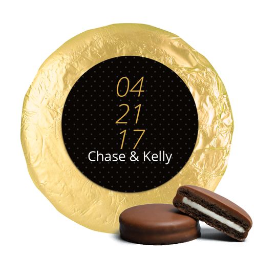 Wedding Save the Date Dots Milk Chocolate Covered Oreo Cookies