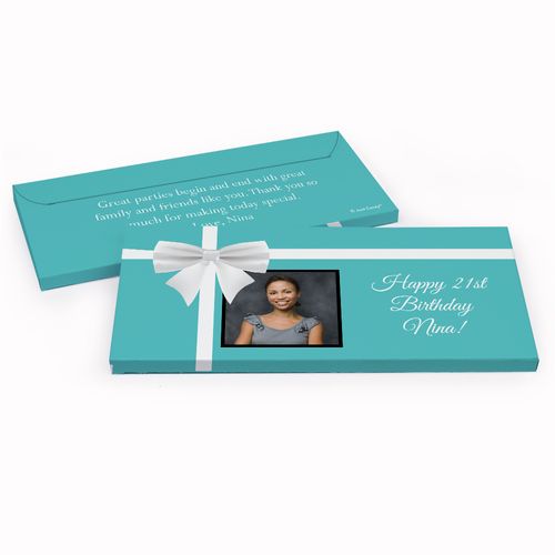Deluxe Personalized Photo & Bow Birthday Hershey's Chocolate Bar in Gift Box
