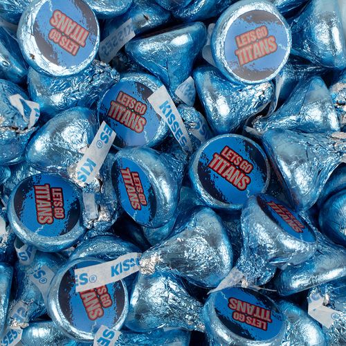 Let's Go Titans Stickers and Hershey's Kisses Candy - Assembled 100 Pack