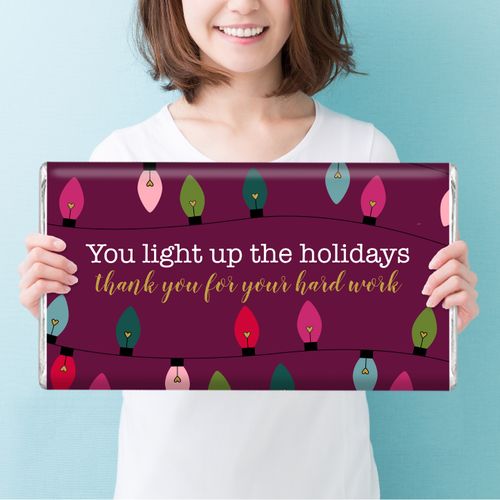 Personalized Light Up The Holidays Christmas Giant 5lb Hershey's Chocolate Bar