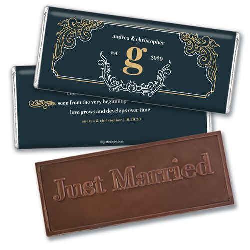 Personalized Antique Rustic Wedding Embossed Chocolate Bars