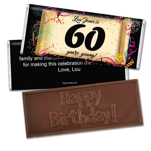 Milestones Personalized Embossed Chocolate Bar 60th Birthday Commemorate