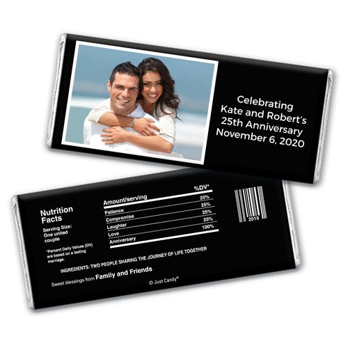 Anniversary Snapshot Party Favors Personalized Candy Bar - Wrapper Only