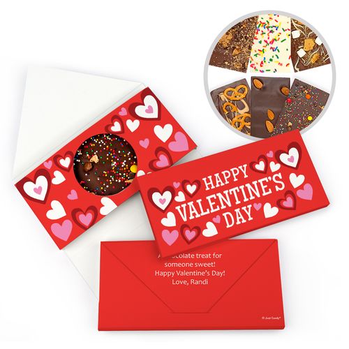 Personalized Fluttering Hearts Valentine's Day Gourmet Infused Belgian Chocolate Bars (3.5oz)