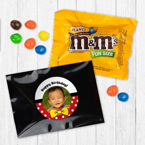 Personalized First Birthday Mickey Mouse Photo - Peanut M&Ms