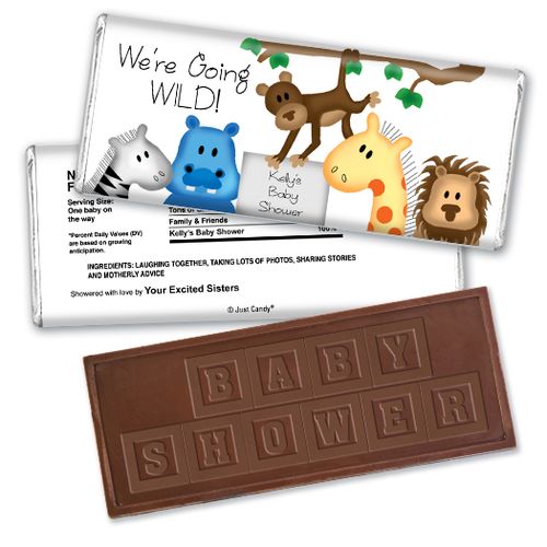 Zoo Shower Personalized Embossed Chocolate Bar Assembled