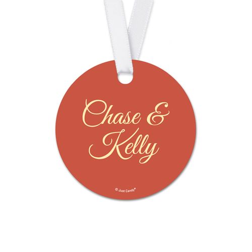 Personalized Script Wedding Round Favor Gift Tags (20 Pack)