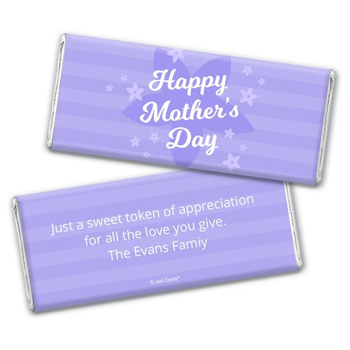Personalized Mother's Day Purple Flowers Chocolate Bar Wrappers