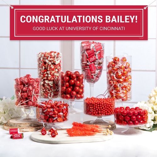 Personalized Red Graduation School Color Deluxe Candy Buffet
