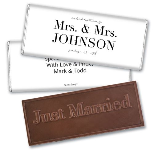 Personalized Lesbian Wedding To Become One Embossed Chocolate Bar