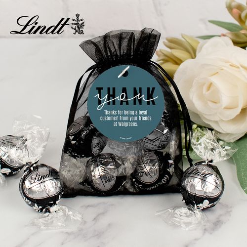 Personalized Business Lindt Truffle Organza Bag Big Thank You