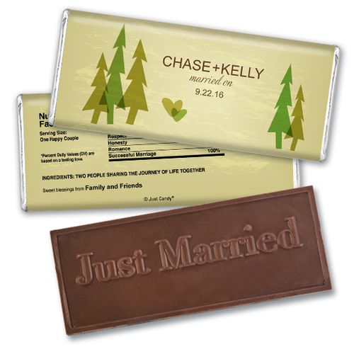 Personalized Wedding Favor Embossed Chocolate Bar Forest