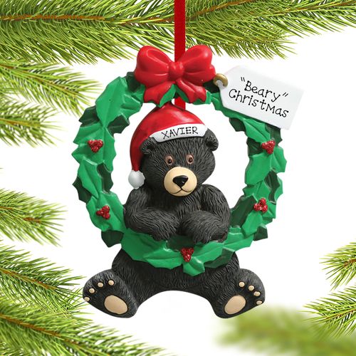 Personalized Wreath Bear