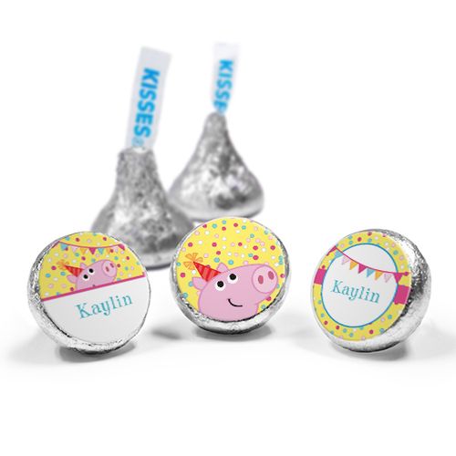 Personalized Birthday Pigs & Dots Hershey's Kisses
