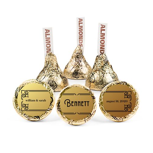 Personalized Wedding Reception Love is Golden Hershey's Kisses