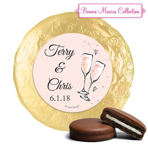 Personalized Chocolate Covered Oreos - Anniversary Bubbly Party Pink