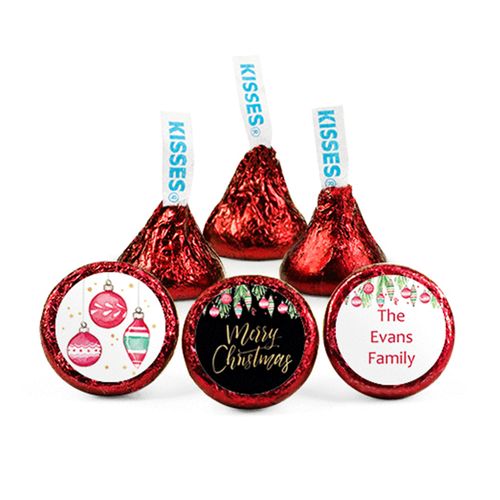 Personalized Christmas Ornate Ornaments Hershey's Kisses