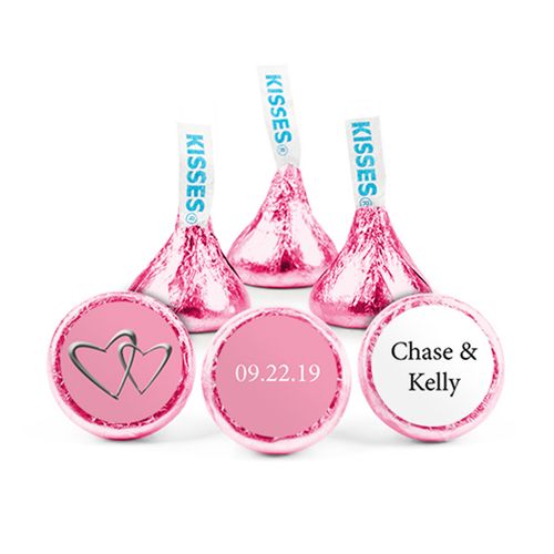 Personalized Wedding Reception Linked Hearts Hershey's Kisses