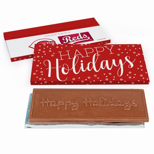 Deluxe Personalized Simply Holidays Christmas Chocolate Bar in Gift Box
